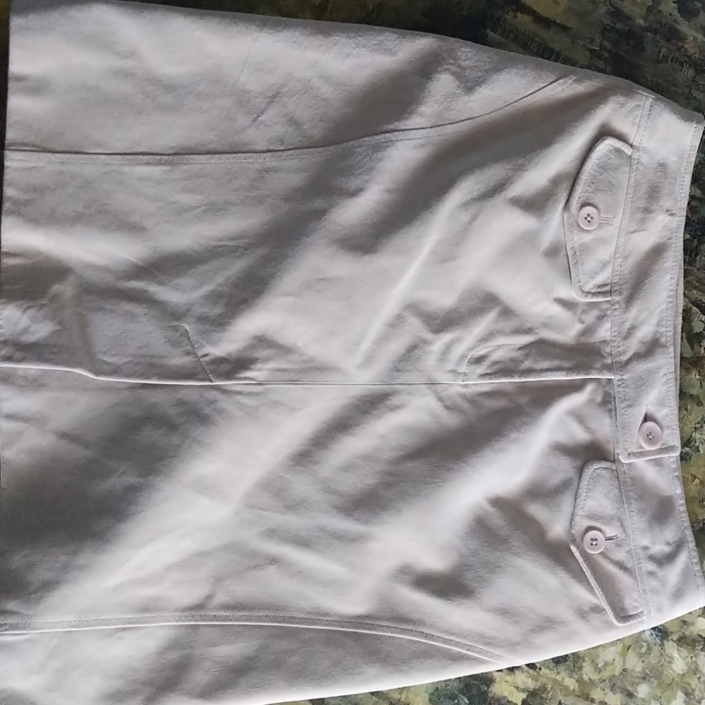 Leather beige skirt